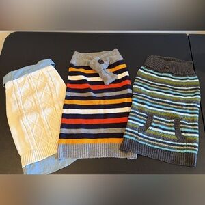 Striped and Cable Knit Dog Sweaters
